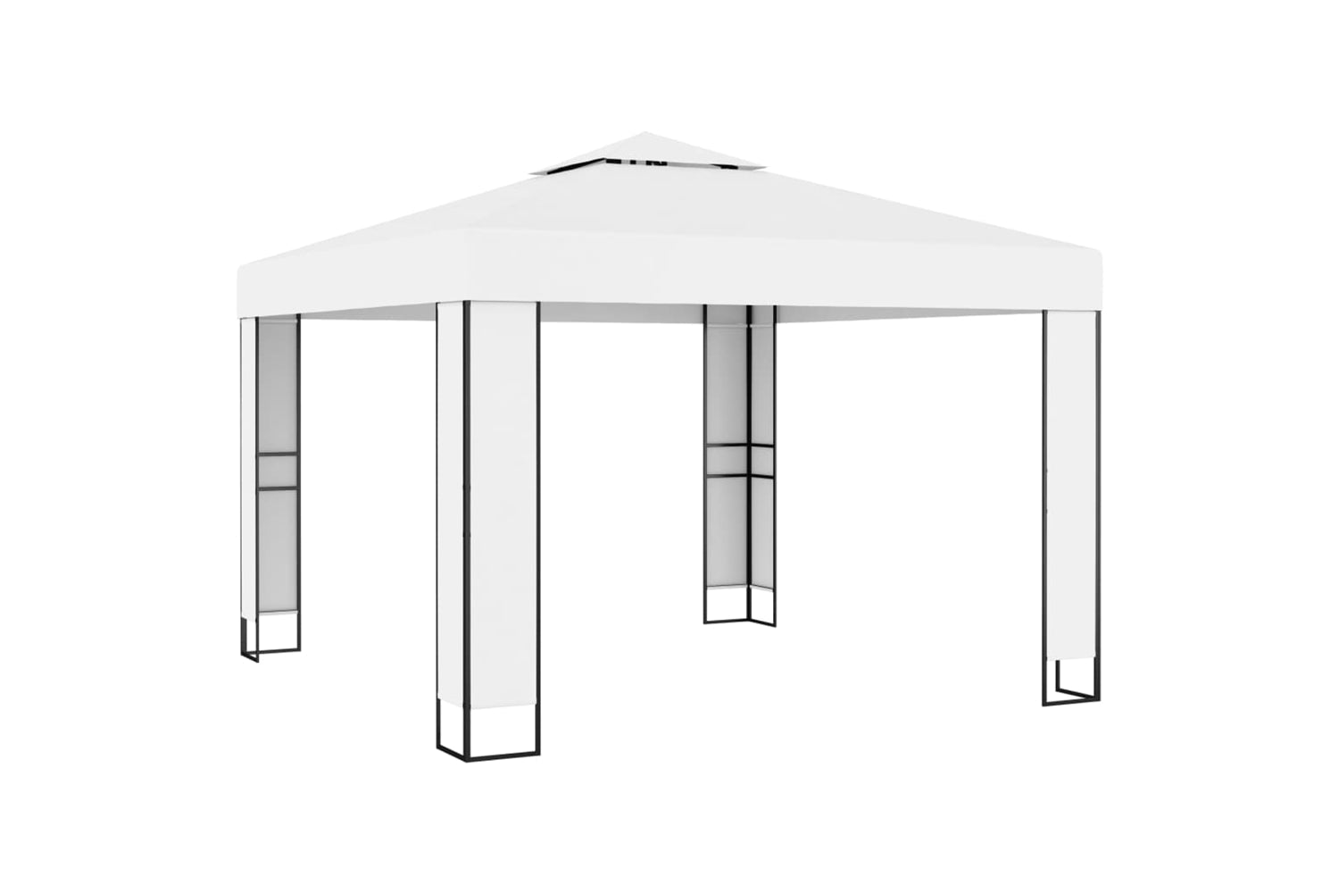 Vidaxl 3070302 Gazebo With Double Roof&led String Lights 3x3 M White-2