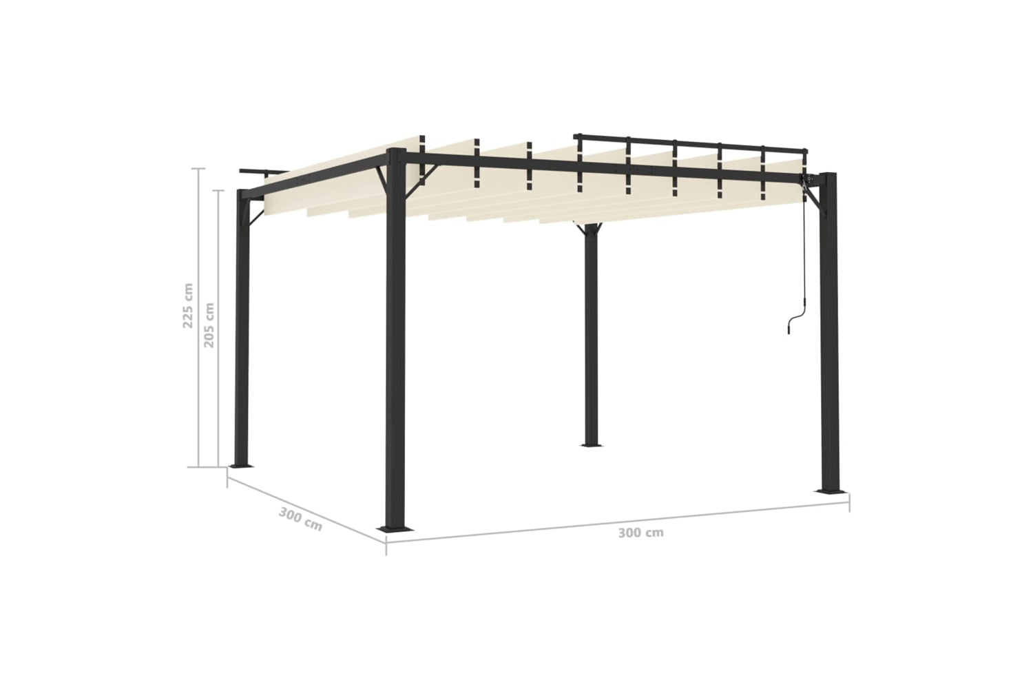 Vidaxl Gazebo With Louvered Roof 3x3 M Cream Fabric And Aluminium-7