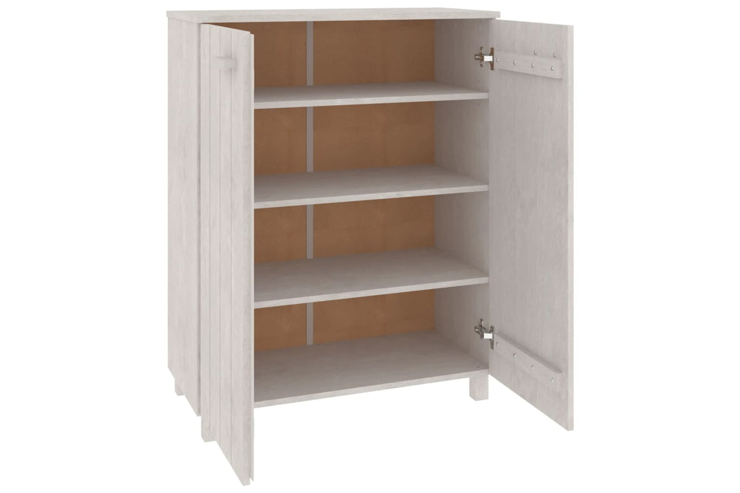 vidaXL Shoe Cabinet Hamar White 85x40x108cm Solid Wood Pine-4
