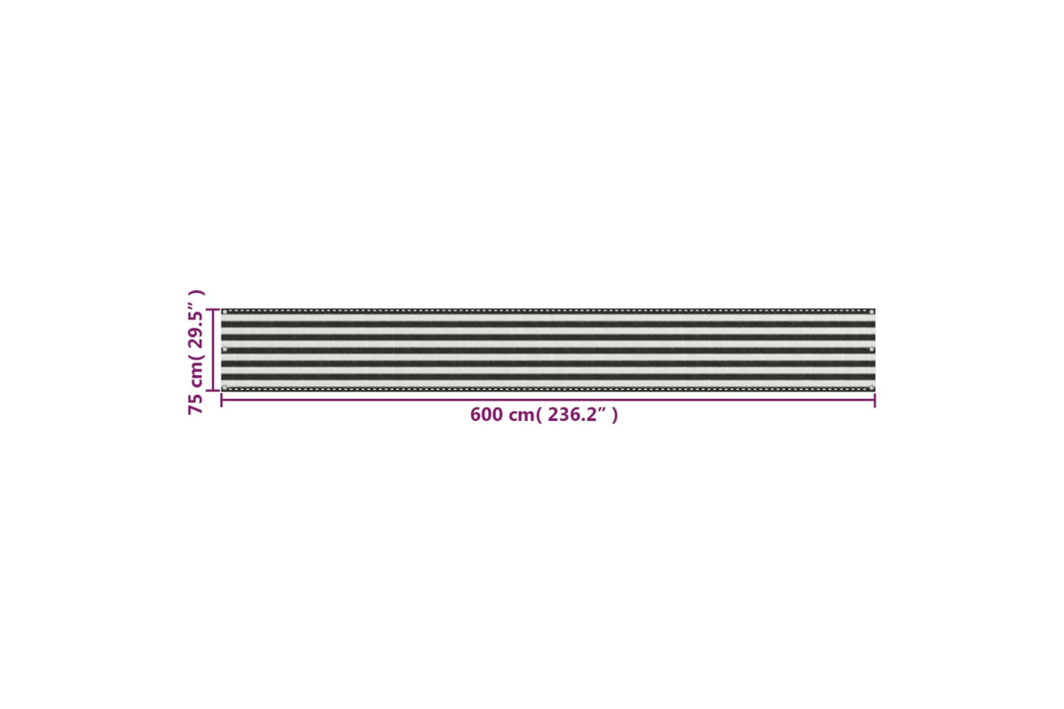 vidaXL 42317 Balcony Screen Hdpe 75x600cm Anthracite And White-5