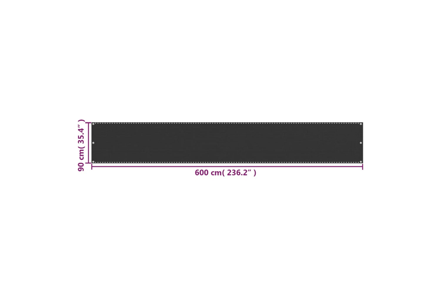 vidaXL 42315 Balcony Screen Hdpe 90x600cm Anthracite-5
