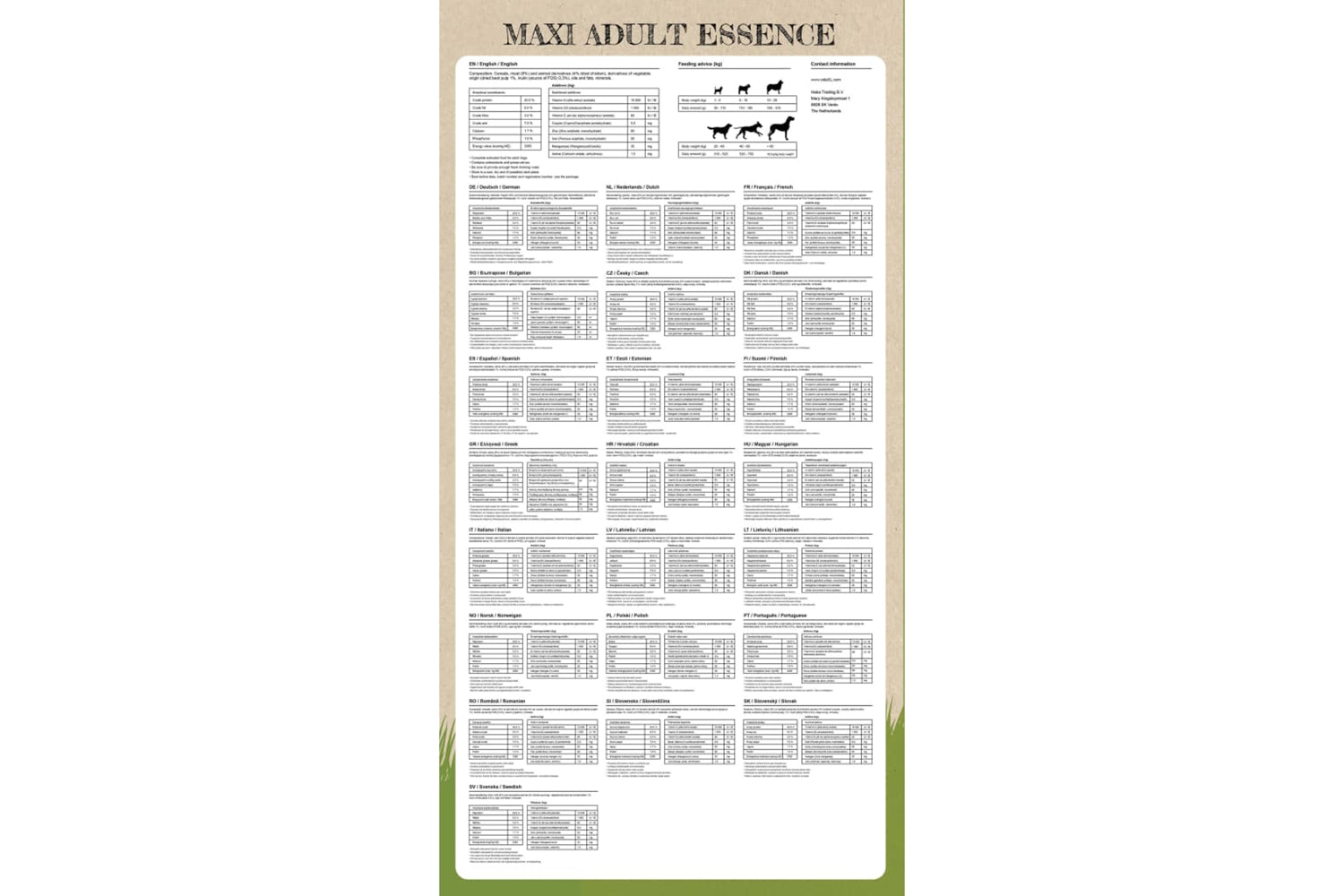Vidaxl 275193 Premium Dry Dog Food Maxi Adult Essence Beef&chicken 2pcs 30kg-8
