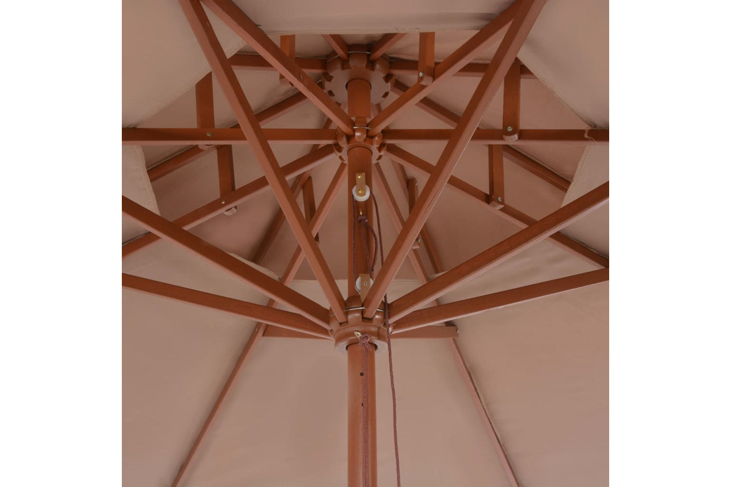 vidaXL 44520 Double Decker Parasol With Wooden Pole 270cm Taupe-6