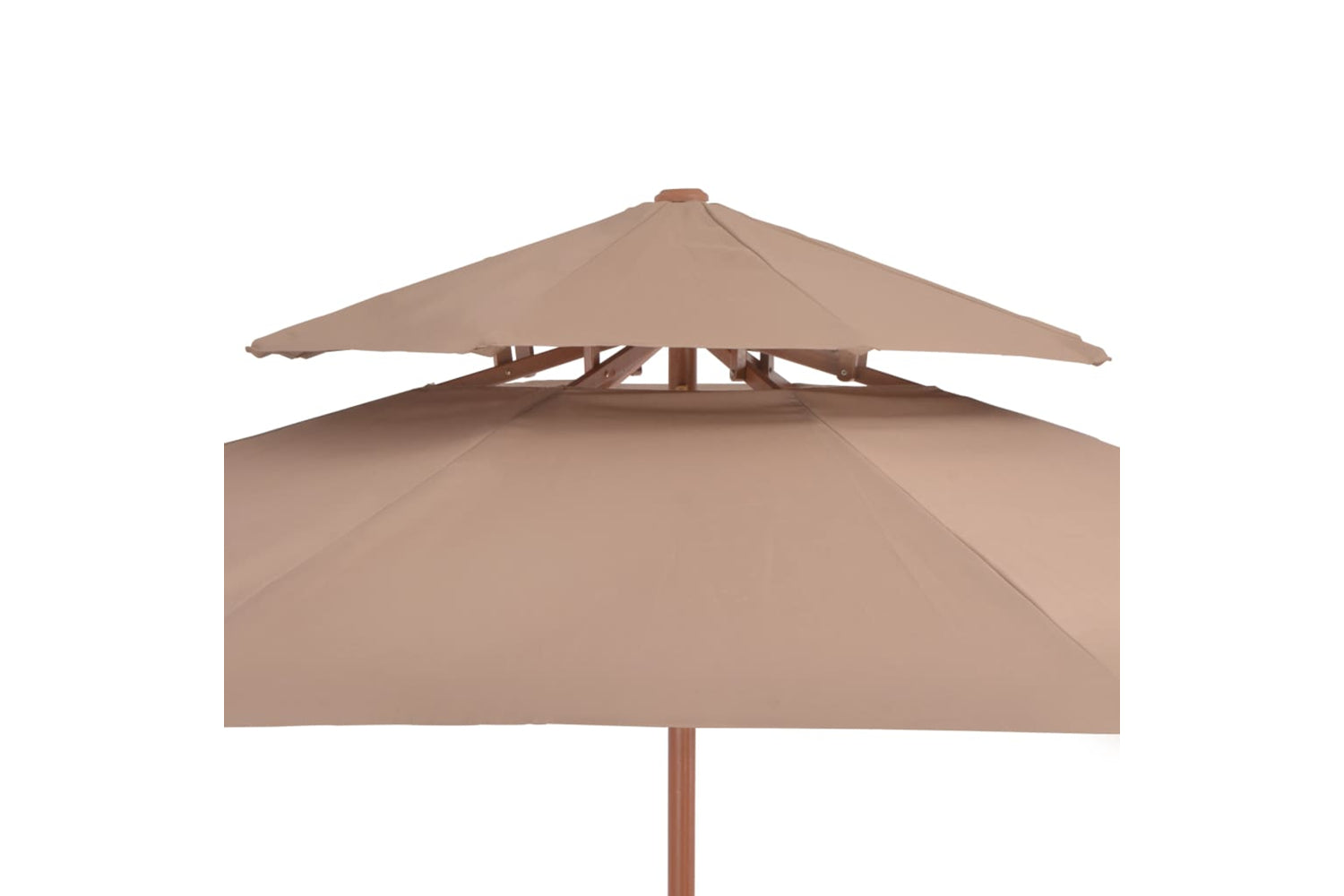 vidaXL 44520 Double Decker Parasol With Wooden Pole 270cm Taupe-5