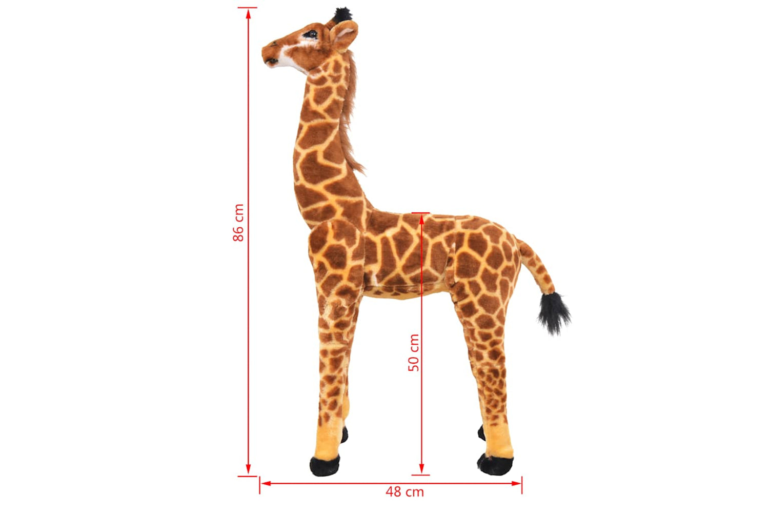 vidaXL 91336 Standing Plush Toy Giraffe Brown And Yellow Xxl-5