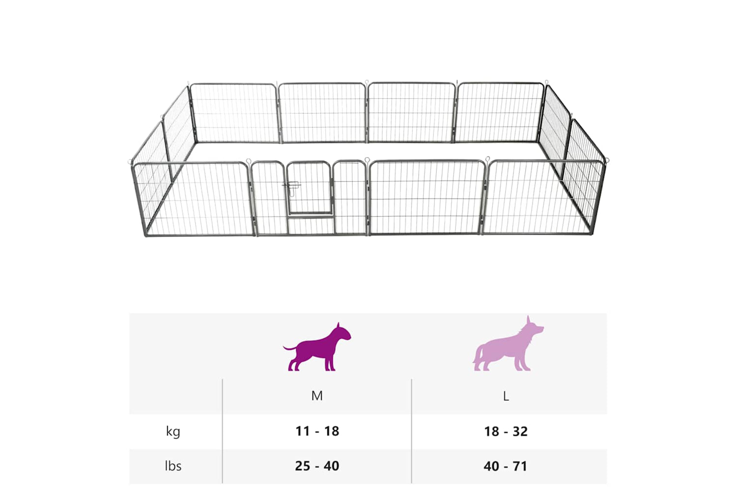 vidaXL 170573 Dog Playpen 12 Panels Steel 80x60cm Black-7
