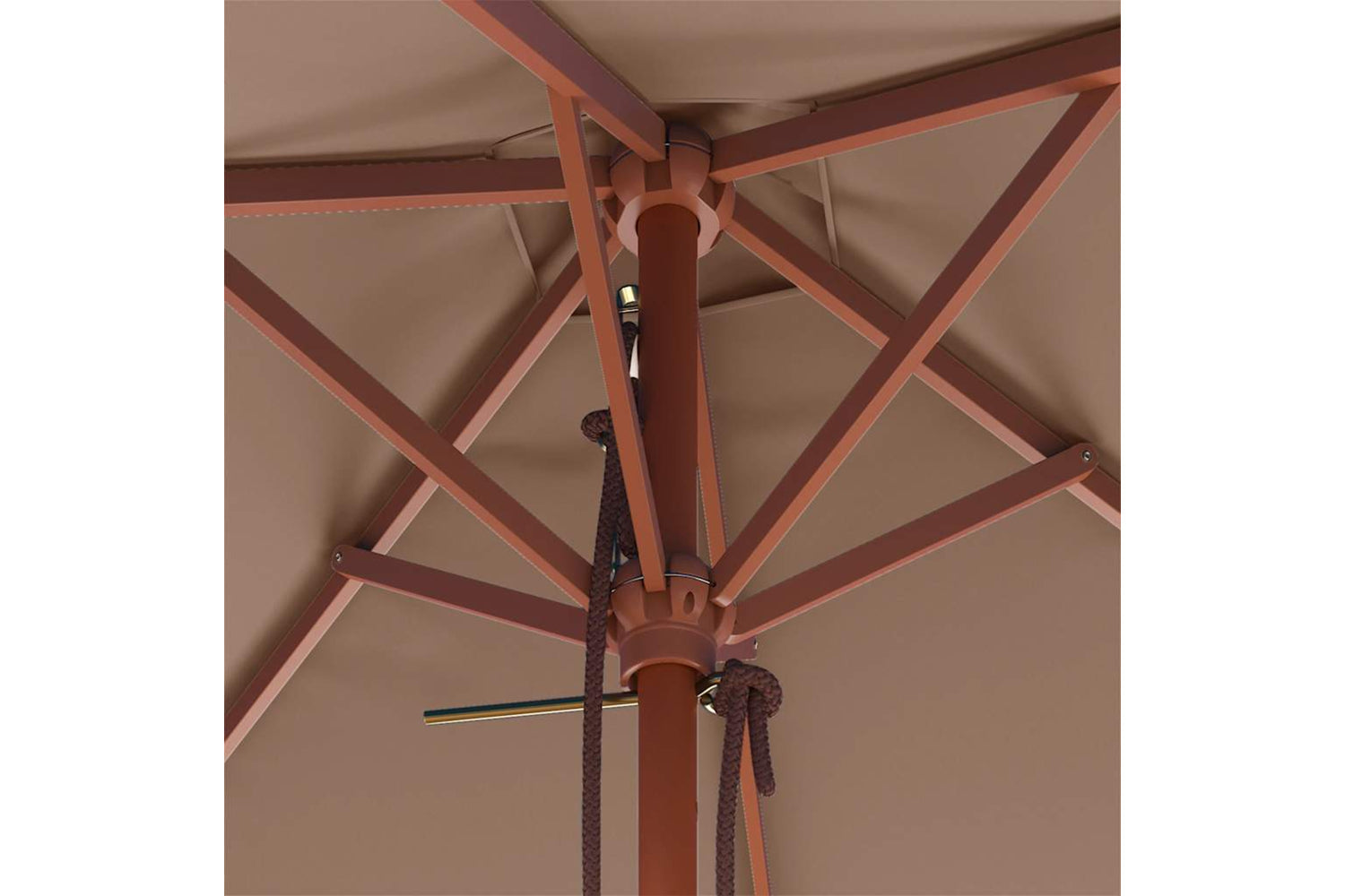 vidaXL 44536 Outdoor Parasol With Wooden Pole 150x200cm Taupe-7