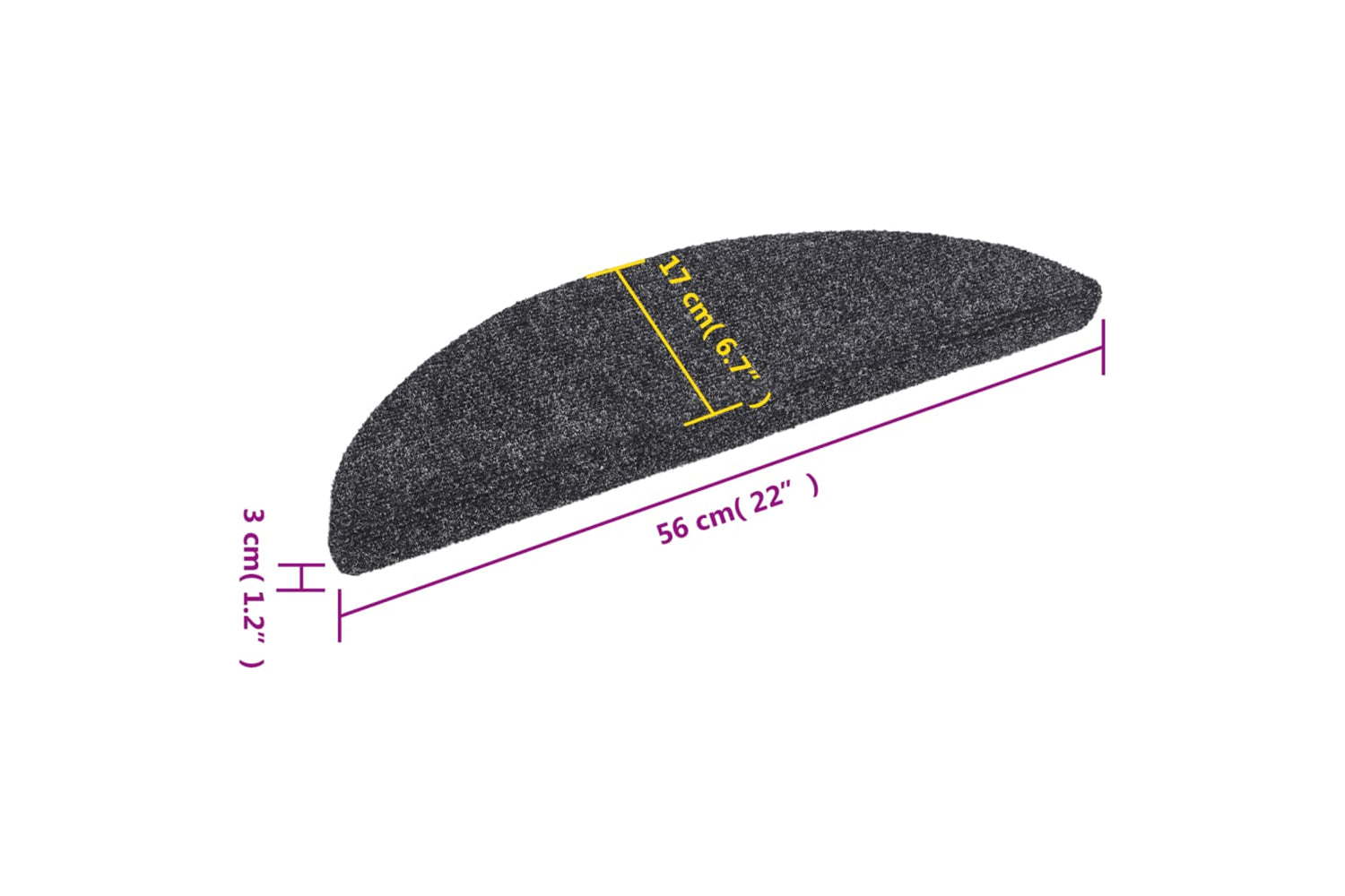 Vidaxl 132691 15pcs Self-adhesive Stair Mats Needle Punch 56x17x3cm Dark Grey-7