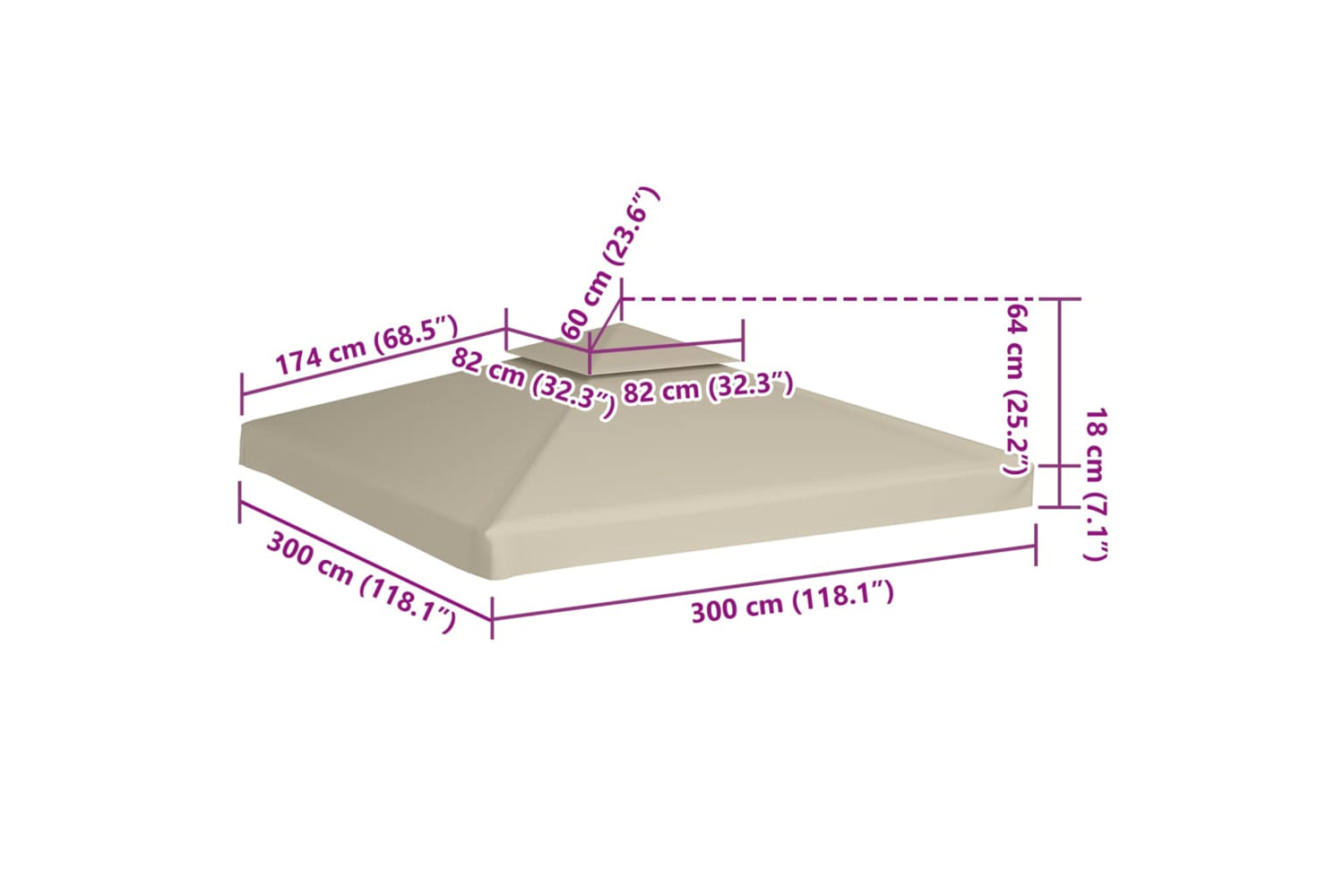Vidaxl Gazebo Cover Canopy Replacement 310 G / Mâ² Green 3 X 3 M-6