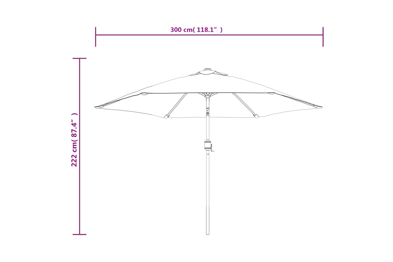 Vidaxl Parasol Sand White 3m Steel Pole-7