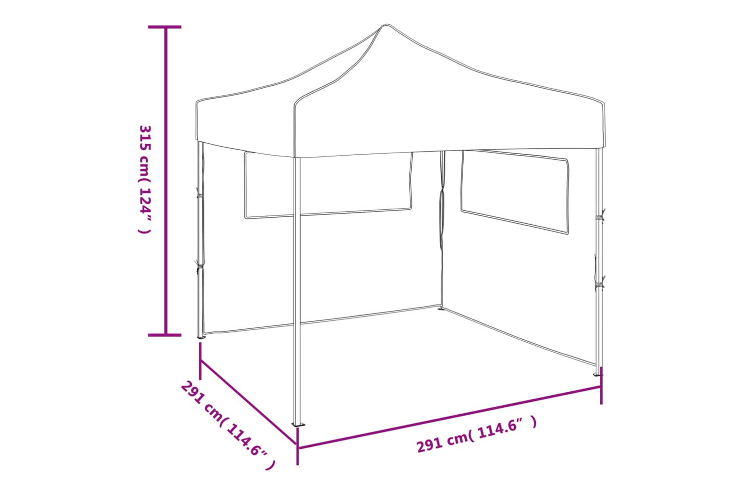 Vidaxl Foldable Tent With 2 Walls 3x3 M Cream-9
