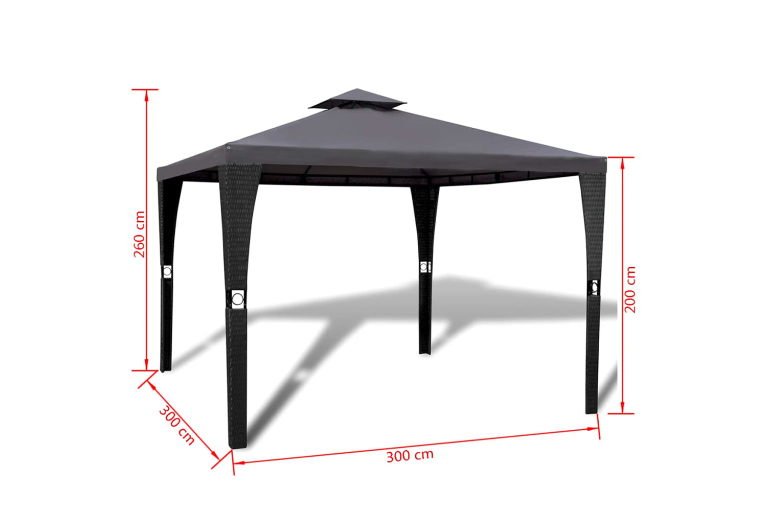 Vidaxl 41451 Gazebo With Roof 3x3 M Dark Grey-7