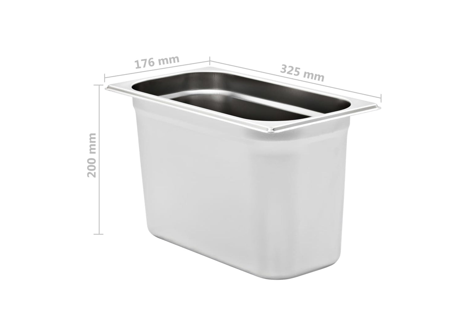 vidaXL 50897 Gastronorm Containers 4 Pcs Gn 1/3 200mm Stainless Steel-8