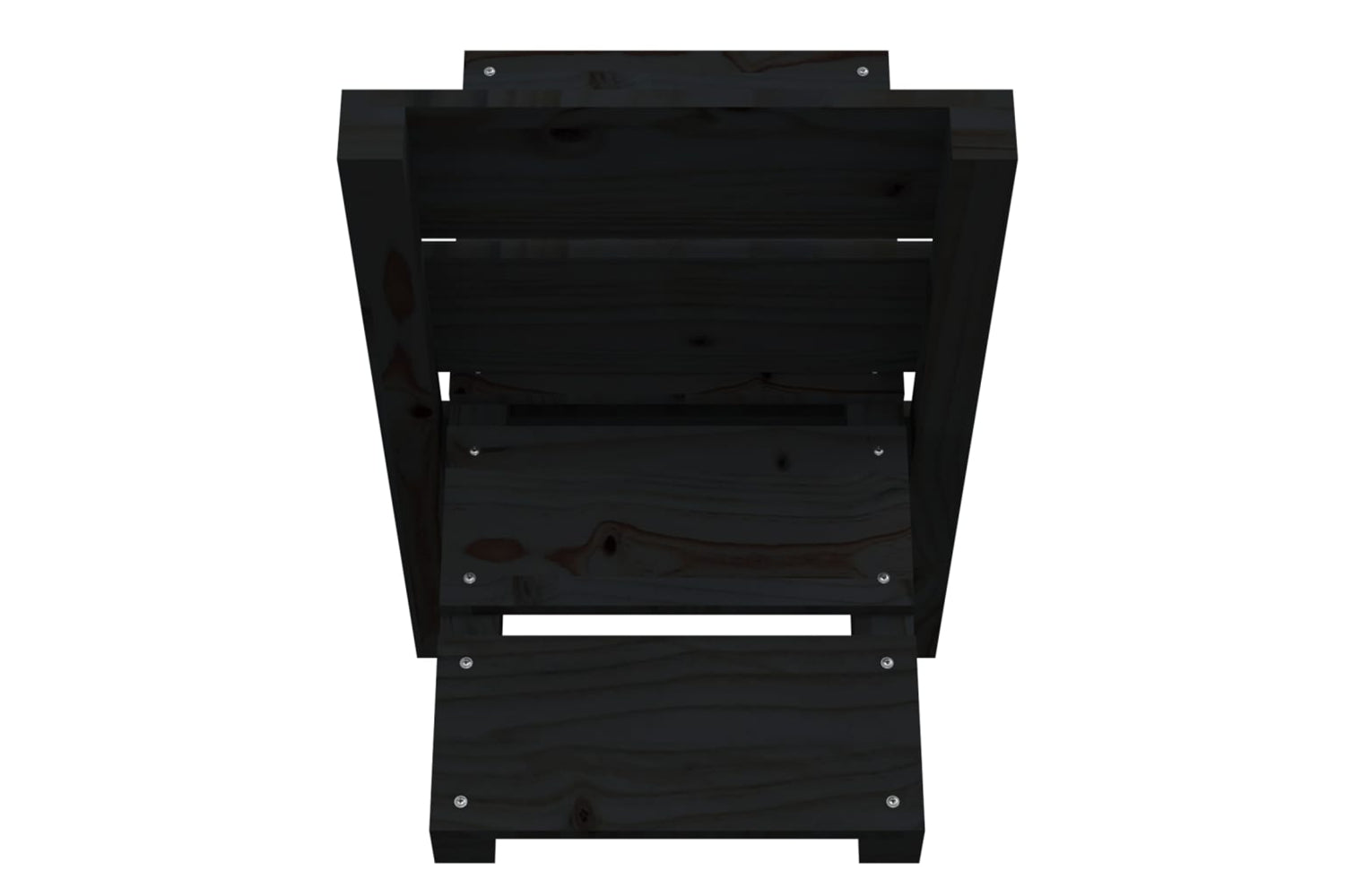 vidaXL 822451 Log Holder Black 47x39.5x48cm Solid Wood Pine-5
