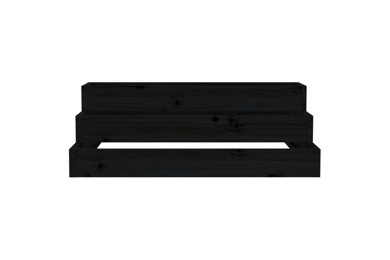 vidaXL 823896 Planter Black 80x80x27cm Solid Wood Pine-3