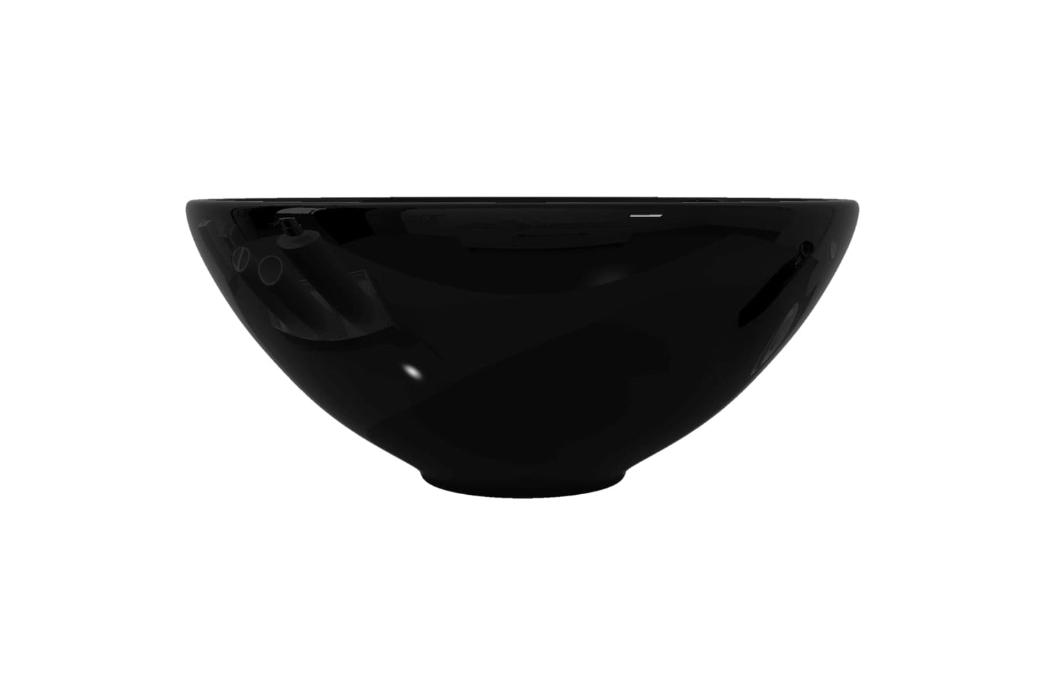 Vidaxl 141929 Ceramic Bathroom Sink Basin Black Round-3