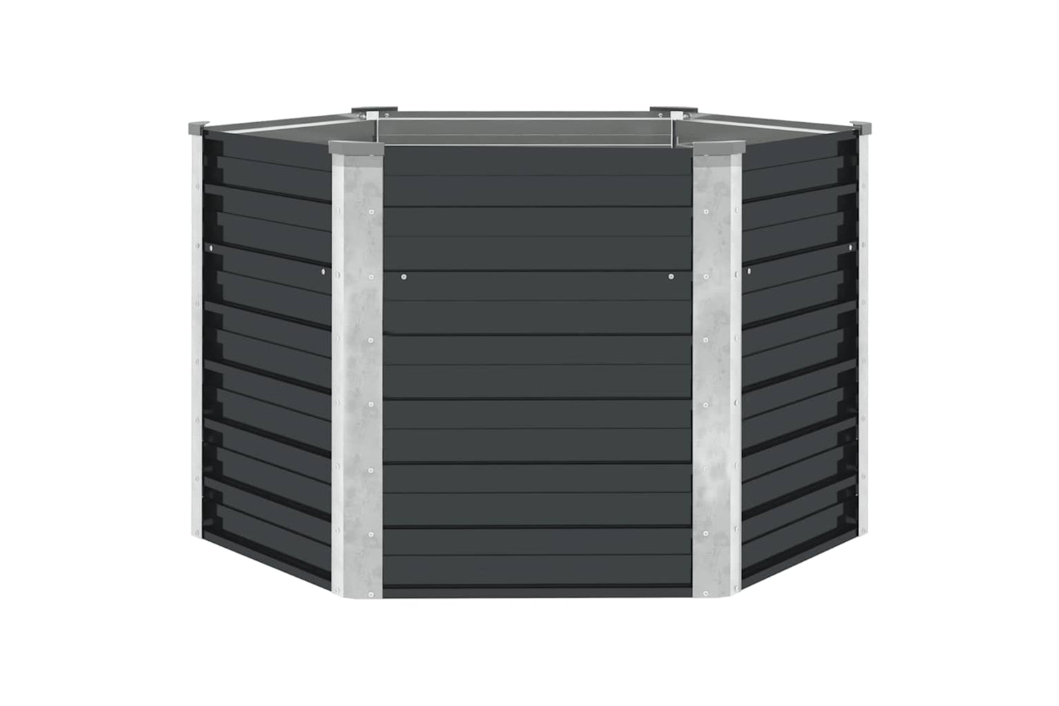 Vidaxl Garden Raised Bed Anthracite 129x129x77 Cm Galvanised Steel-2