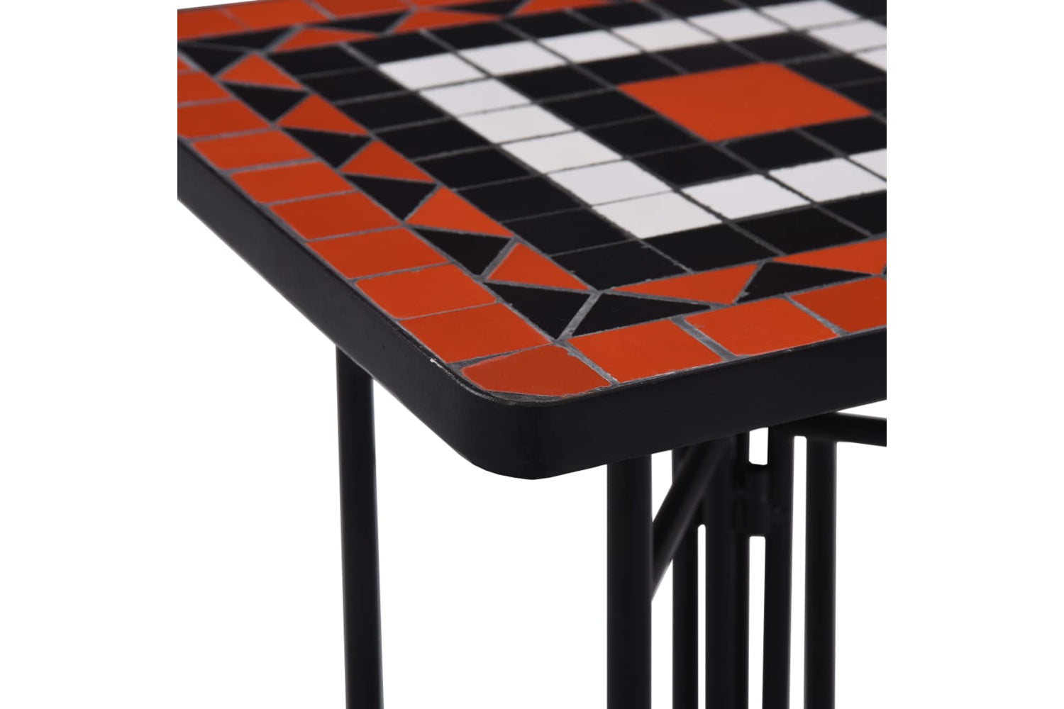 Vidaxl 46712 Mosaic Side Table Terracotta And White Ceramic-5
