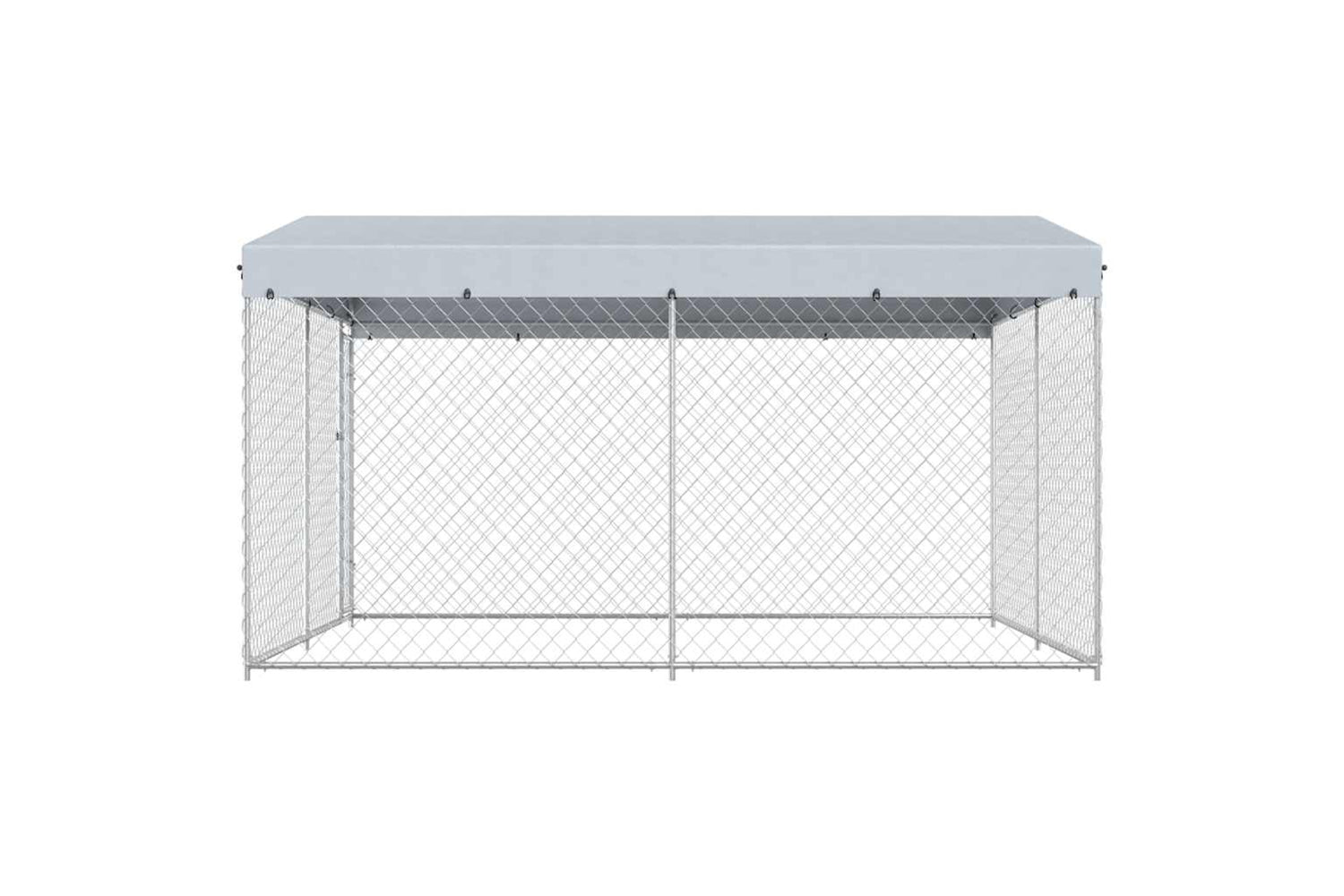 Vidaxl Outdoor Dog Kennel With Roof 382x382x225 Cm-2
