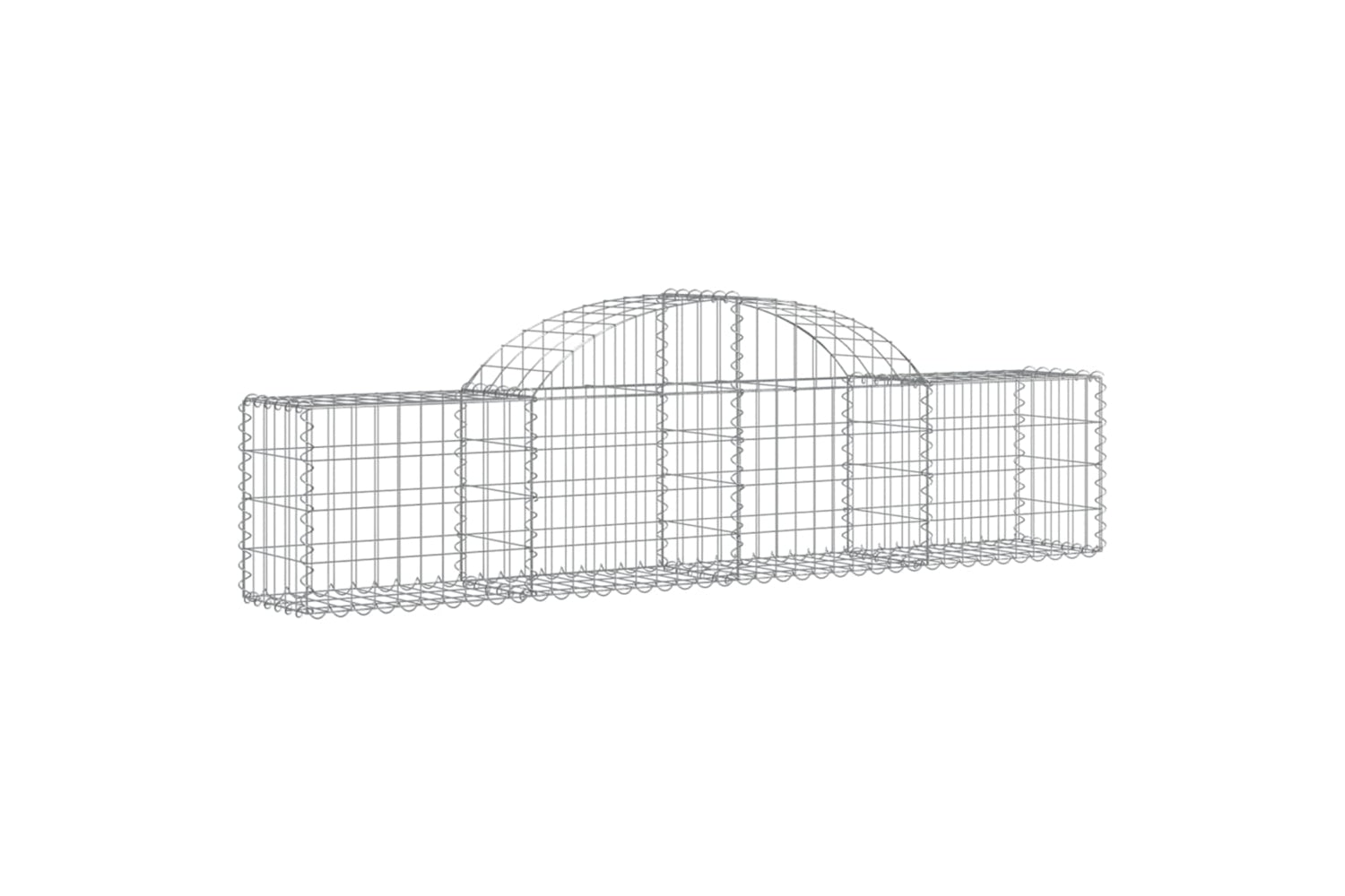 vidaXL 3146048 Arched Gabion Baskets 3 Pcs 200x30x40/60cm Galvanised Iron-2