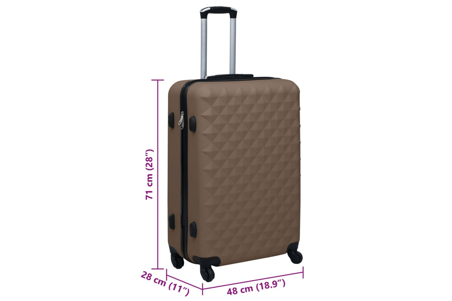 Vidaxl 92428 Hardcase Trolley Brown Abs-7
