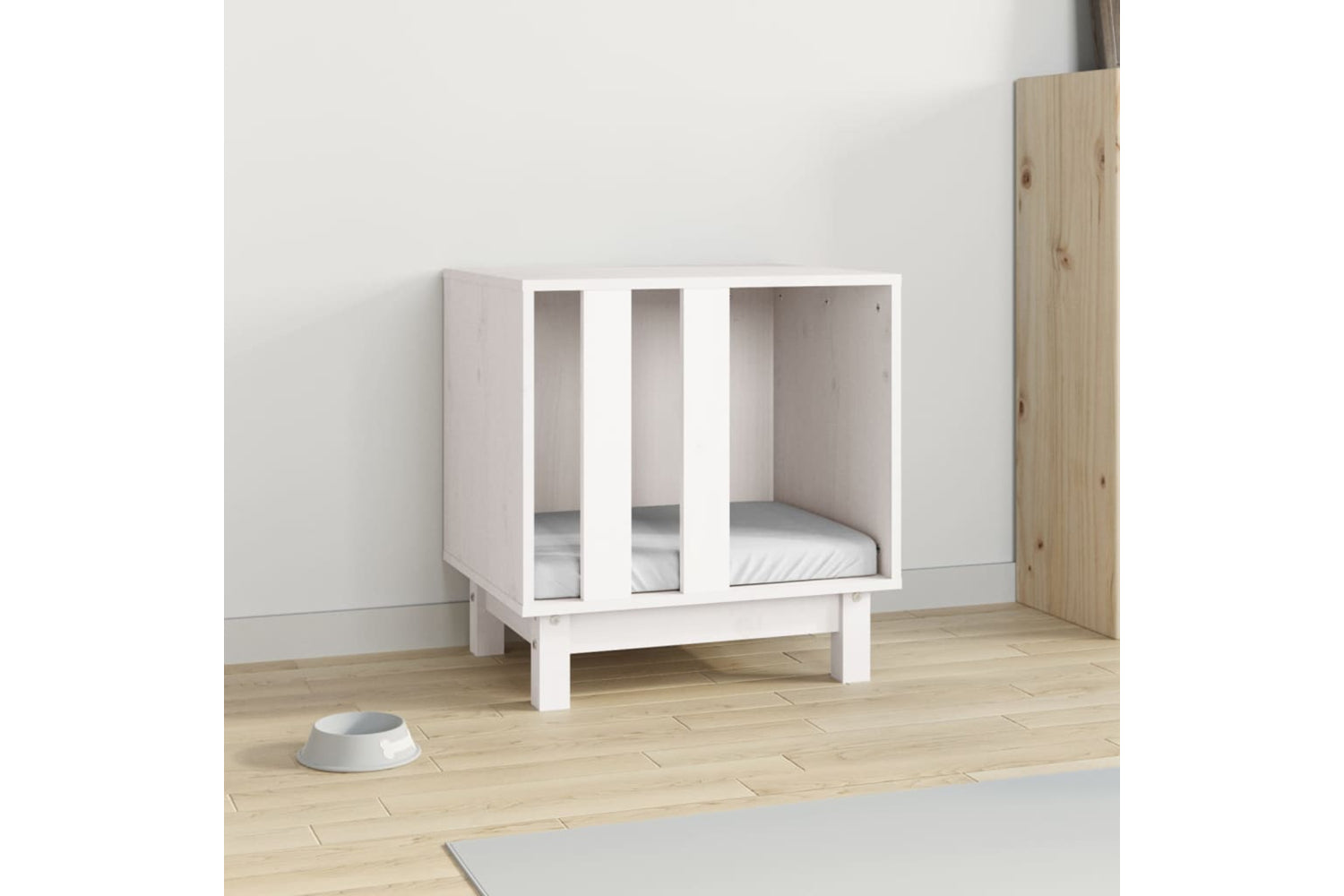 vidaXL 822472 Dog House White 50x40x52cm Solid Wood Pine-2