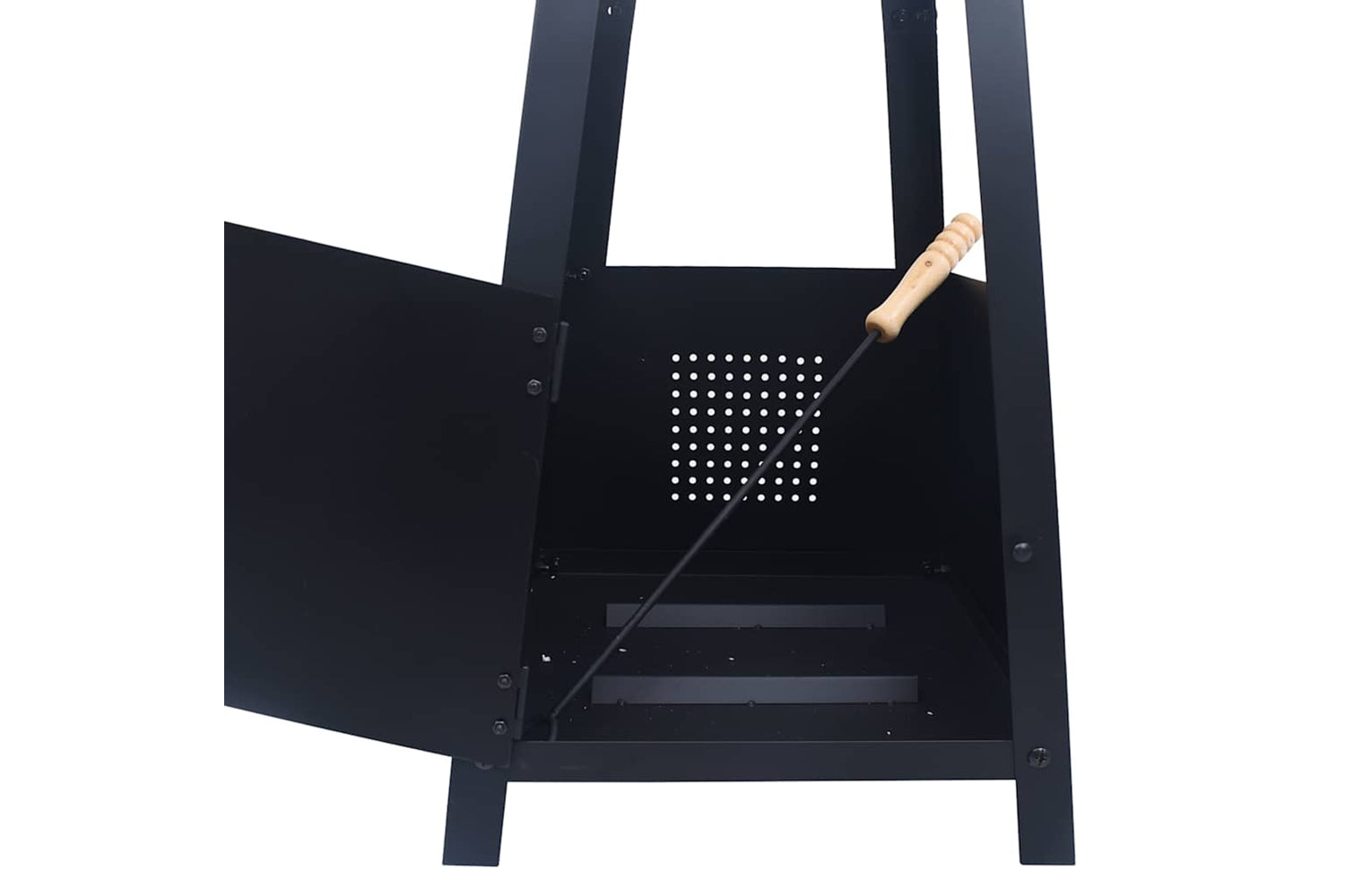 Vidaxl Fire Pit Black 35x35x99 Cm Steel-5