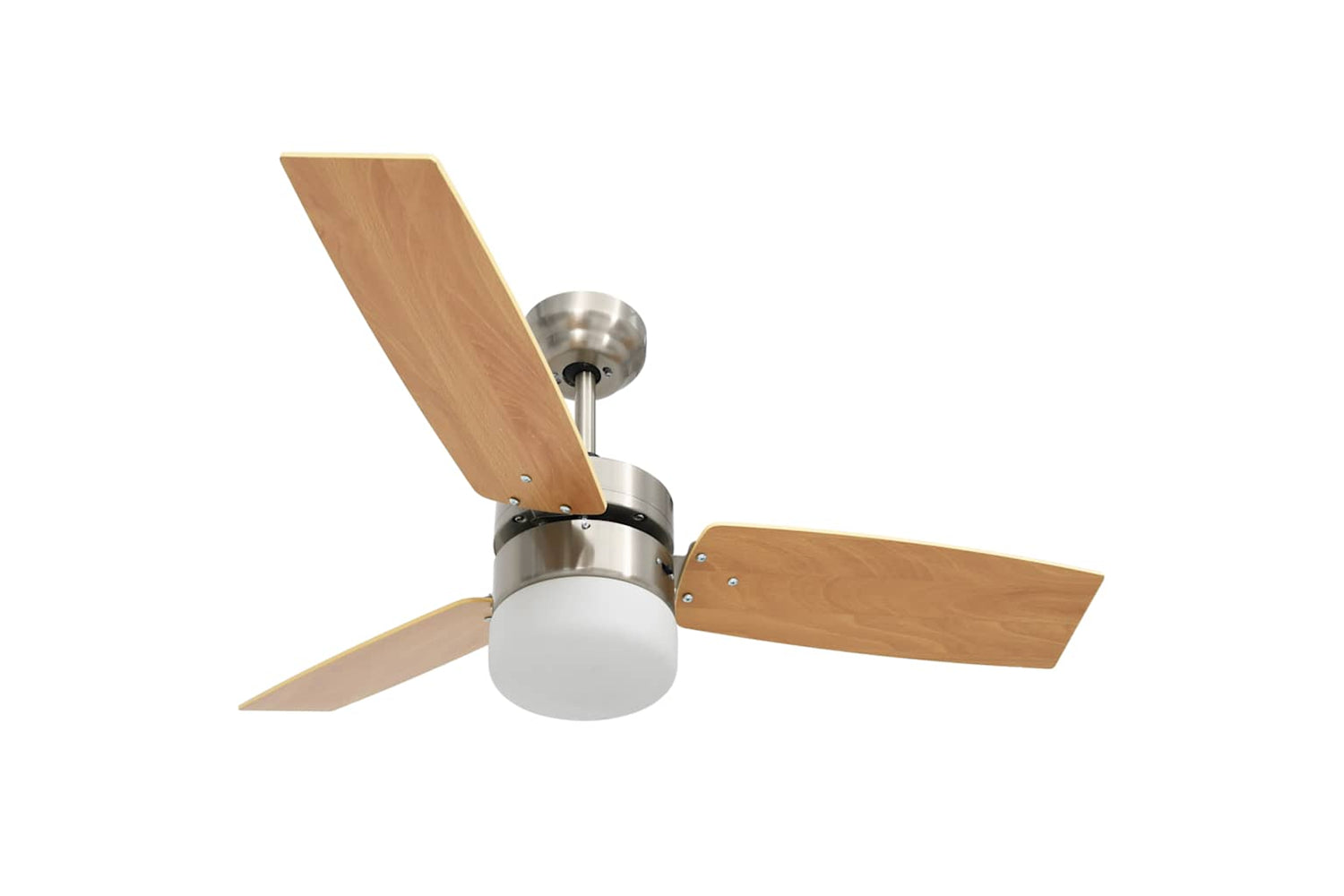 vidaXL 51490 Ceiling Fan With Light And Remote Control 108cm Light Brown-4