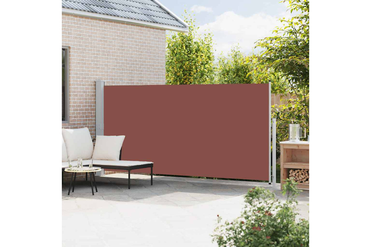 vidaXL 313408 Patio Retractable Side Awning 180x500cm Brown-2