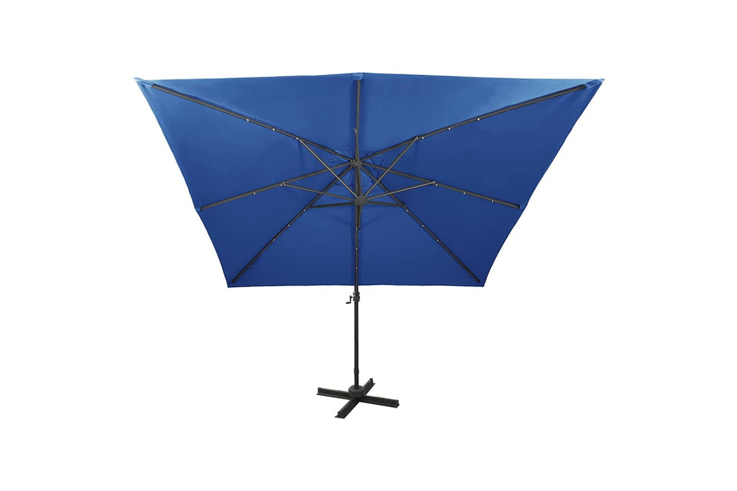 Vidaxl Cantilever Umbrella With Pole And Led Lights Azure Blue 300 Cm-5