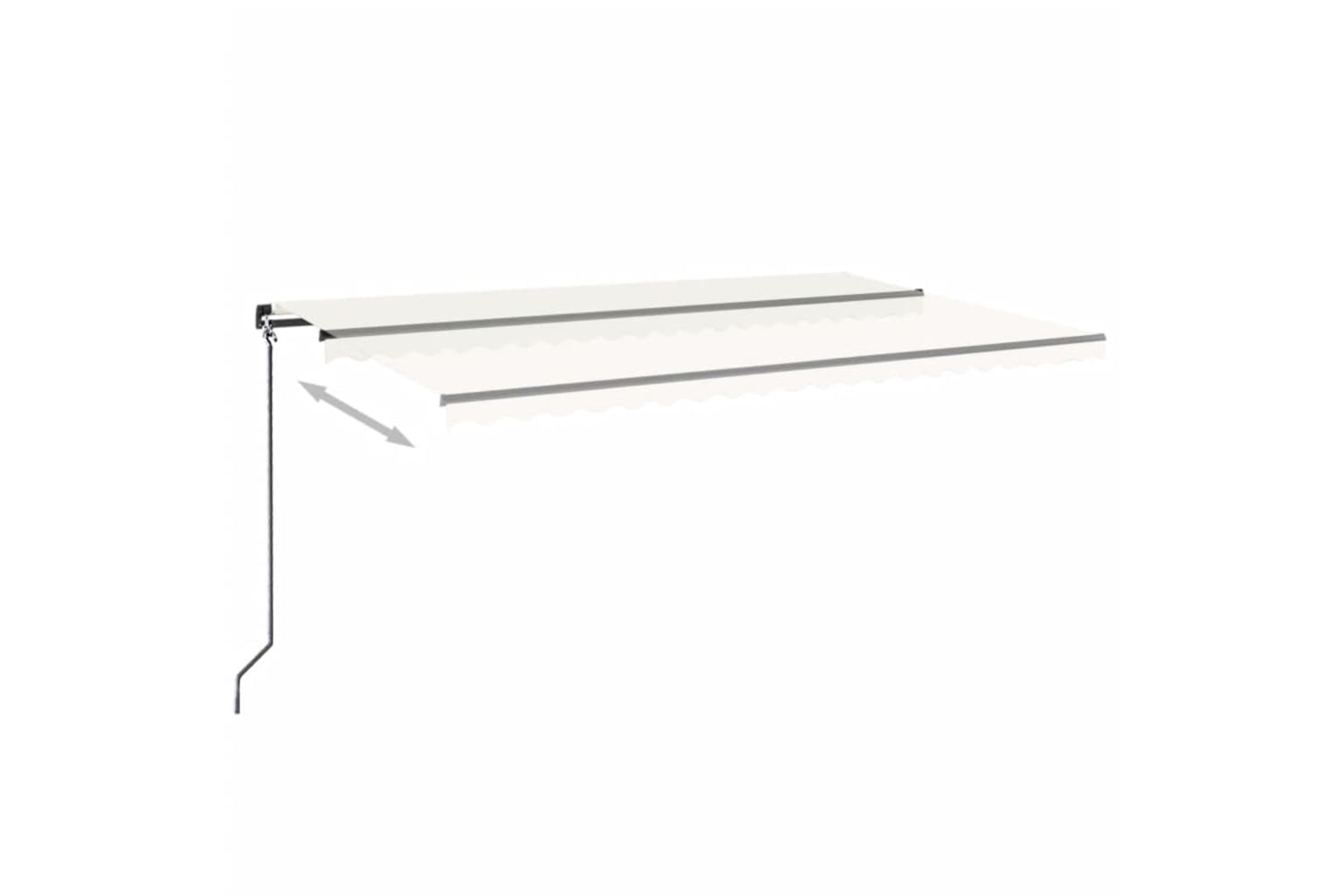 vidaXL Manual Retractable Awning 500x300cm Cream-2