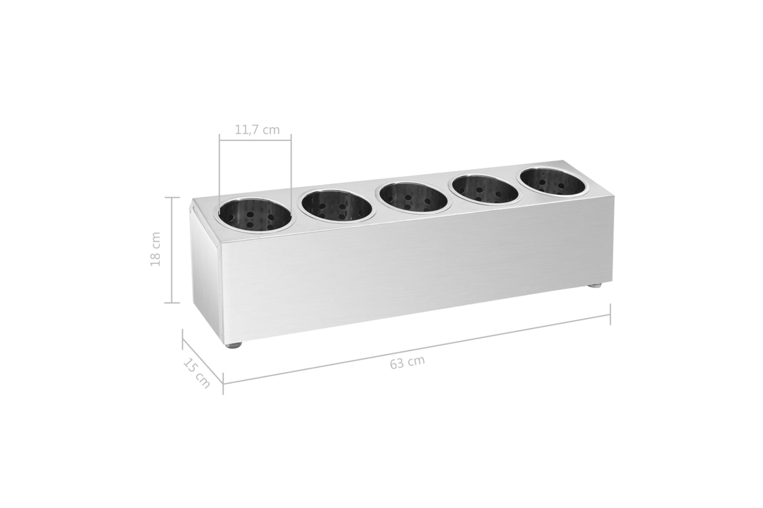 Vidaxl 51228 Cutlery Holder 5 Grids Rectangular Stainless Steel-7