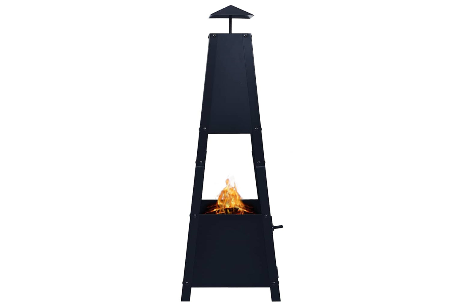 Vidaxl Fire Pit Black 35x35x99 Cm Steel-3