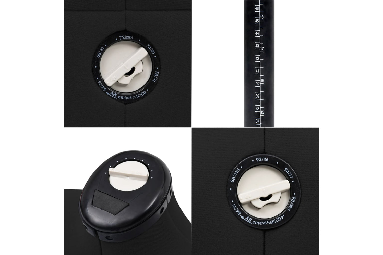 Vidaxl 288485 Adjustable Dress Form Female Black S Size 33-40-7