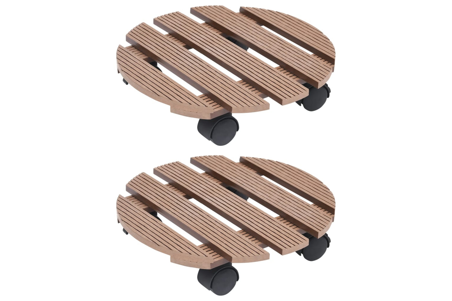 vidaXL 149033 Plant Trolleys 2 Pcs Brown ÃƒÂƒÃ‚Â˜30x7.5cm Wpc