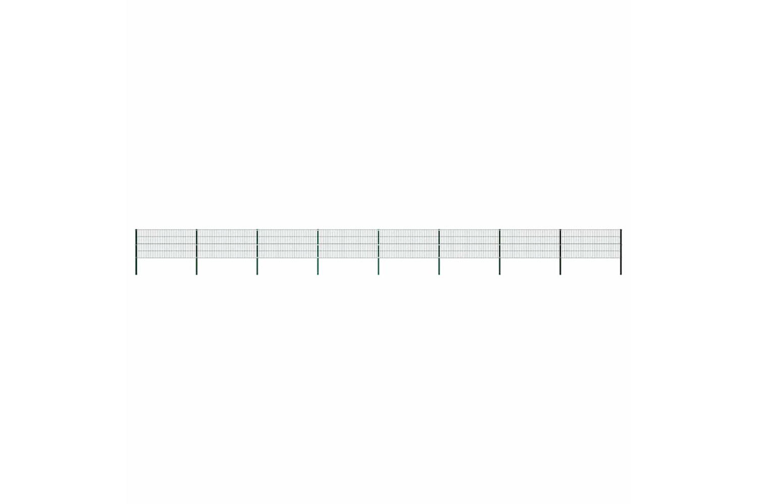 Vidaxl 278611 Fence Panel With Posts Iron 13.6x0.8 M Green