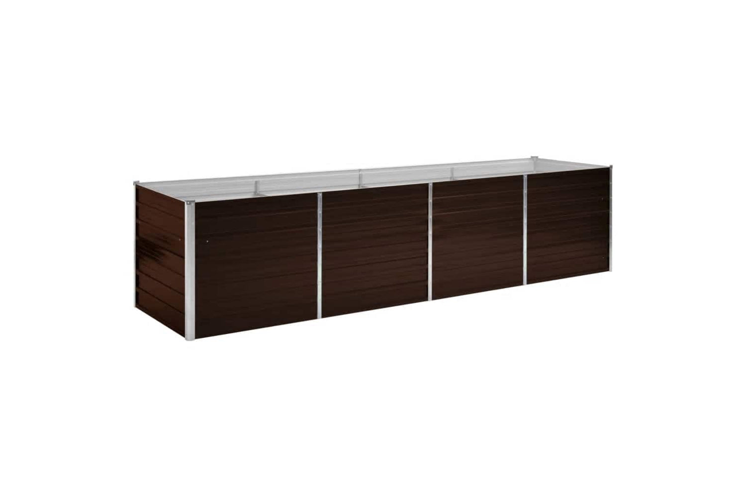 vidaXL 45715 Garden Raised Bed Brown 320x80x77cm Galvanised Steel