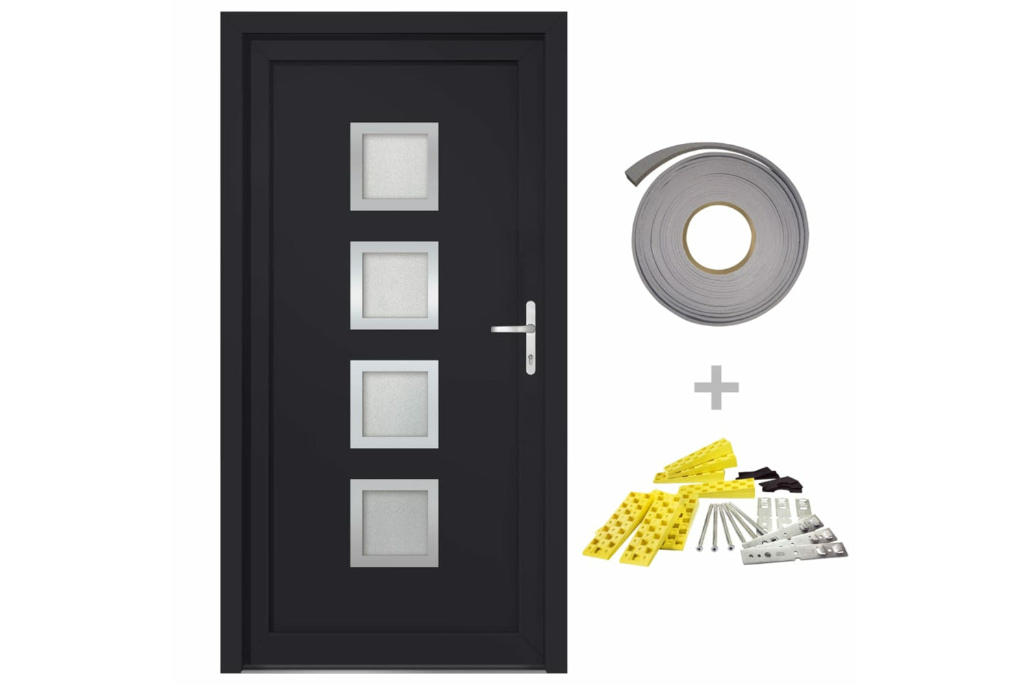 vidaXL 3187856 Front Door Anthracite 98x190cm Pvc-2