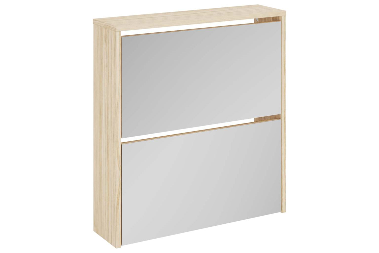 vidaXL 243045 Shoe Cabinet 2-layer Mirror Oak 63x17x67cm