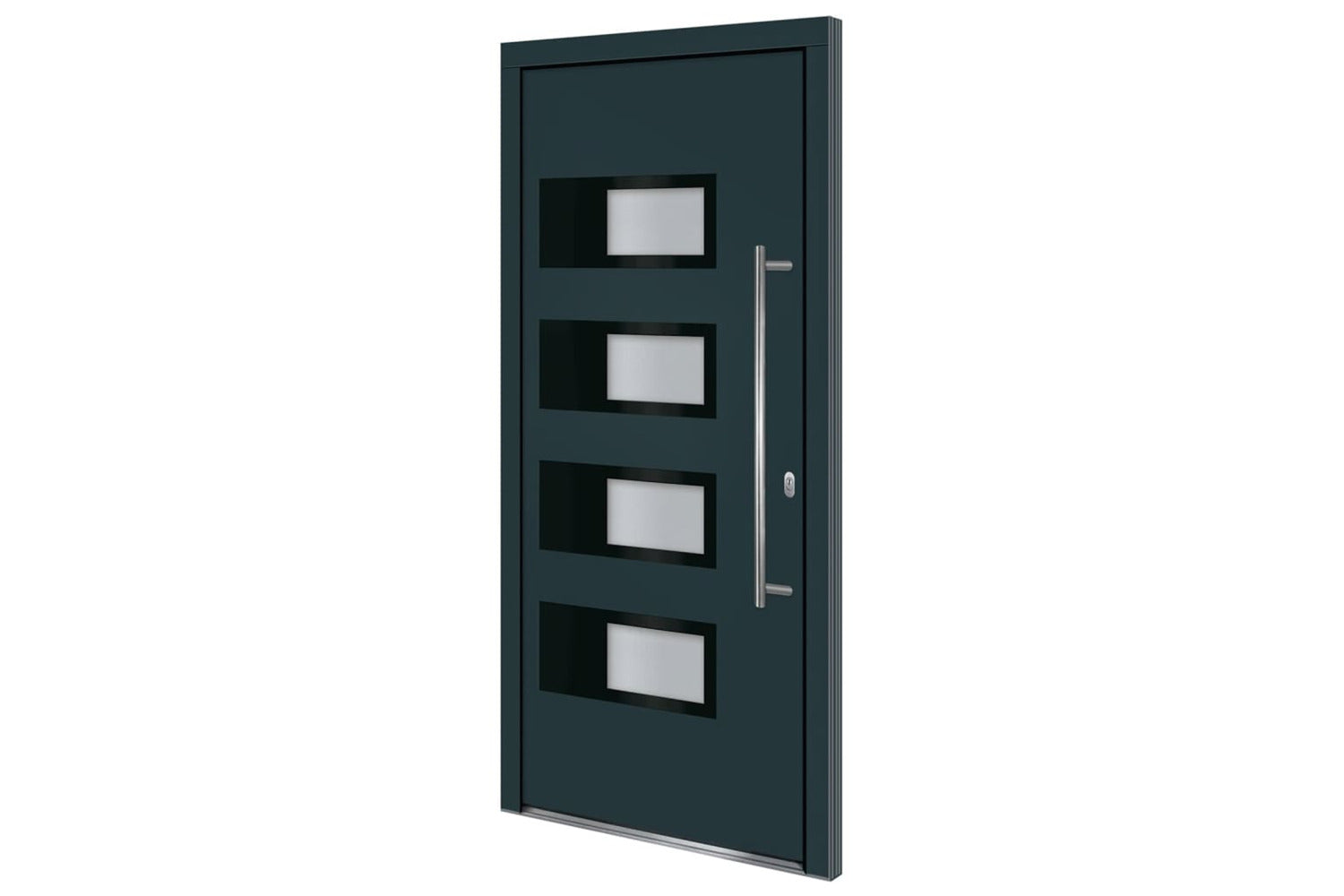 vidaXL 3157069 Front Door Anthracite 100x210cm Aluminium And Pvc-2