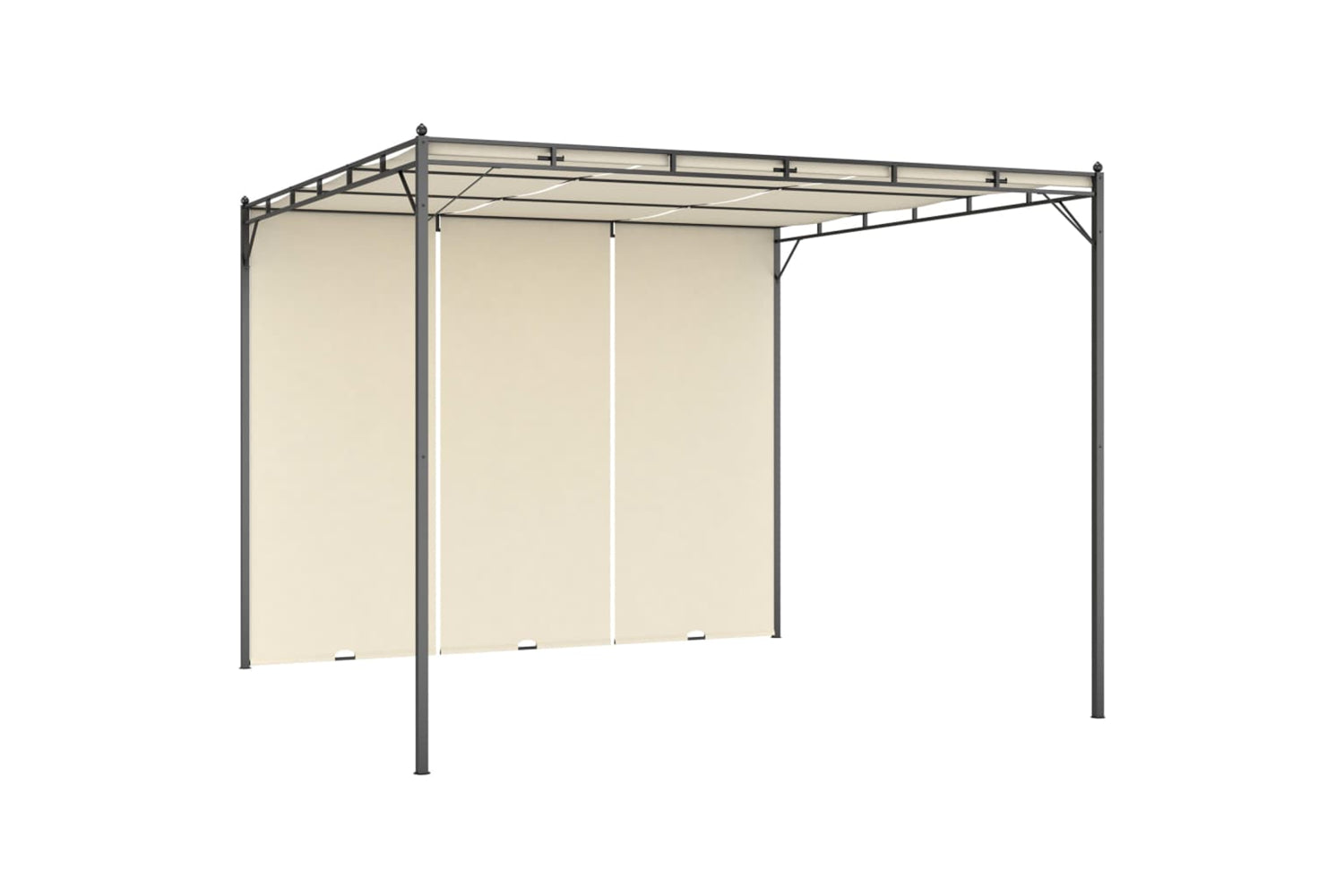 Vidaxl 47993 Garden Gazebo With Side Curtain 3x3x2.25m Cream