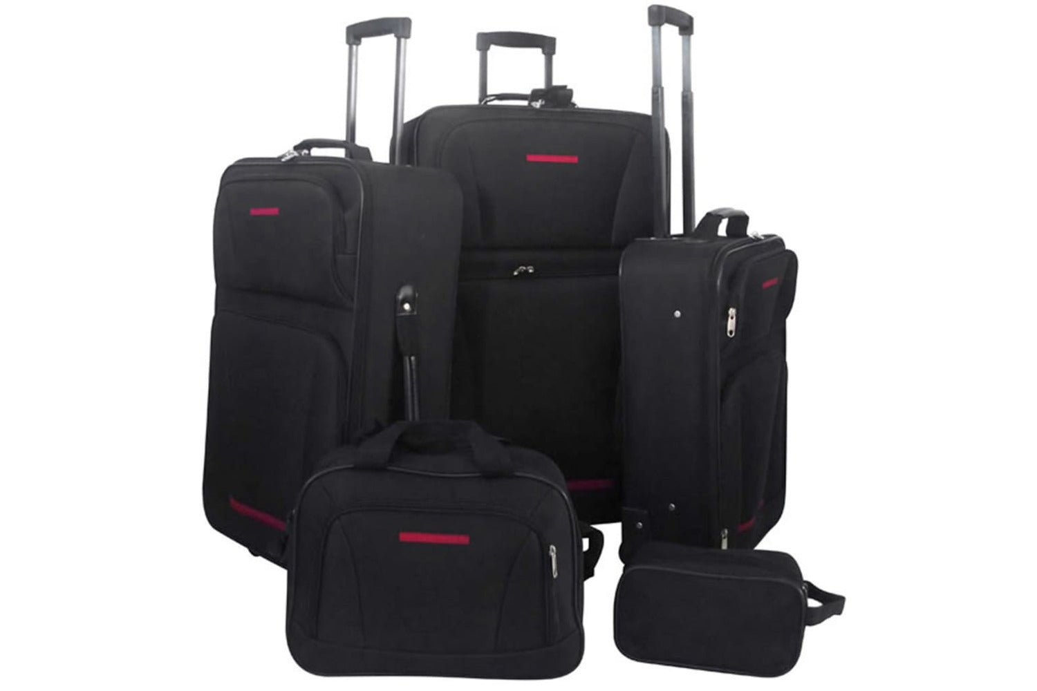 vidaXL 90154 Five Piece Travel Luggage Set | Black-2