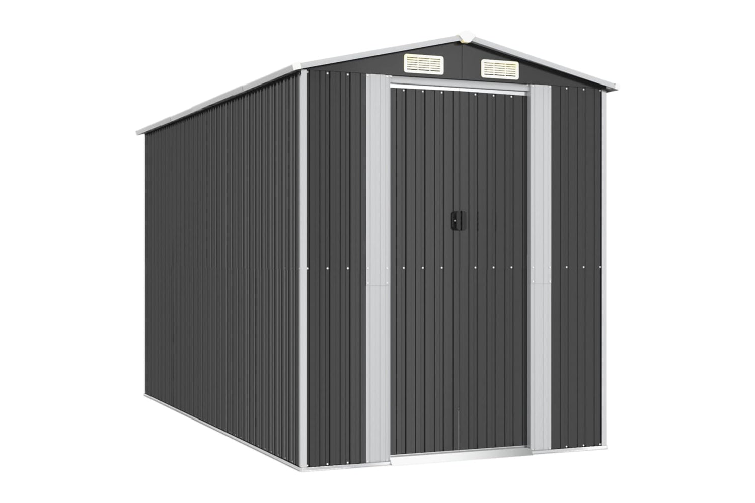vidaXL 3147451 Garden Shed Anthracite 192x357x223cm Galvanised Steel