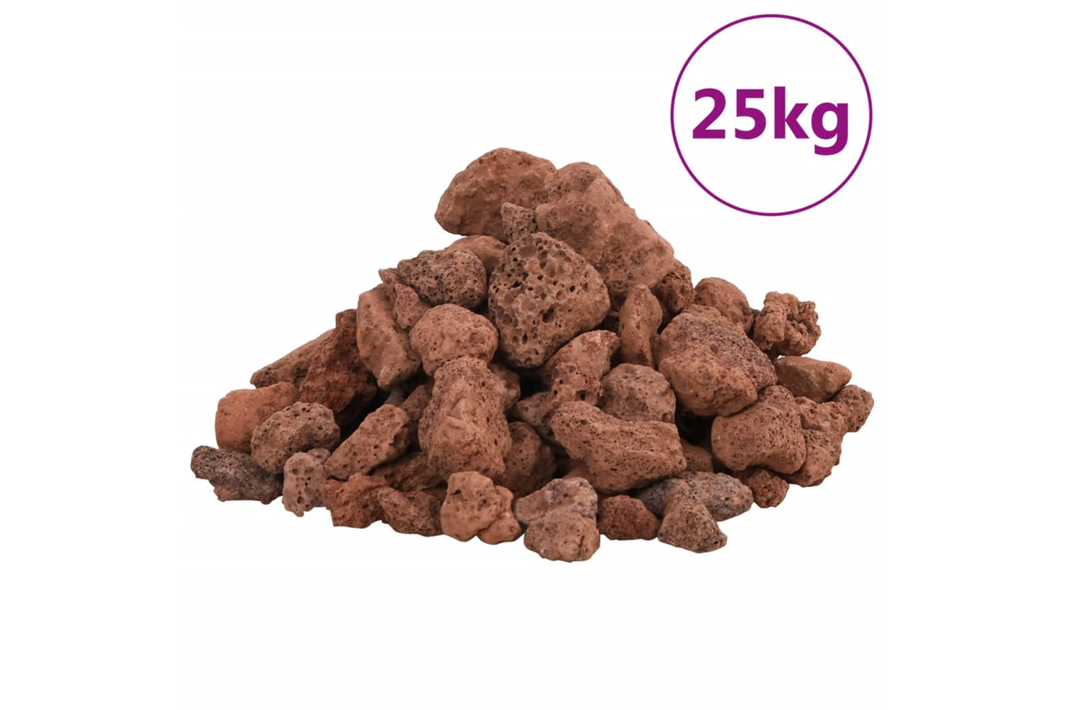 vidaXL 3217175 Volcanic Rocks 25 Kg Red 1-2cm