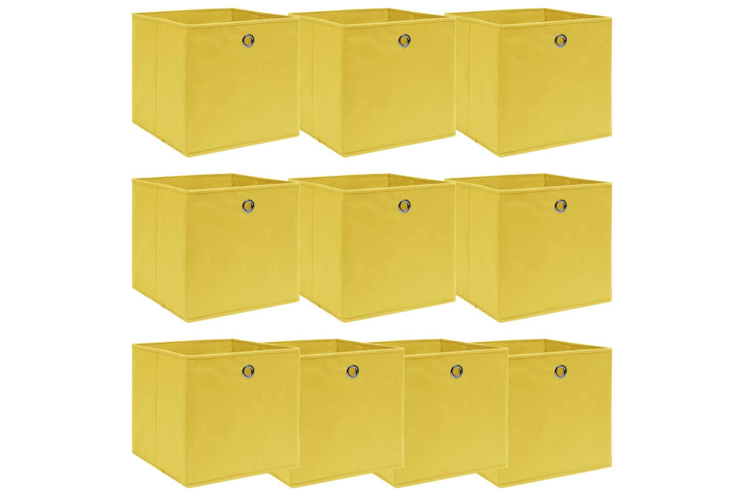 Vidaxl 288367 Storage Boxes 10 Pcs Yellow 32x32x32 Cm Fabric