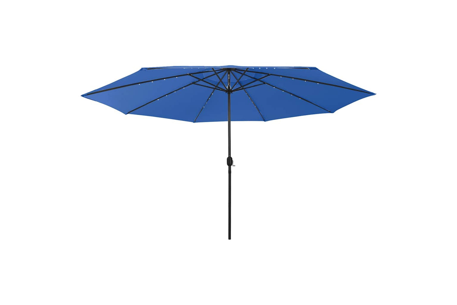vidaXL 312537 Outdoor Parasol With Led Lights And Metal Pole 400cm Azure Blue