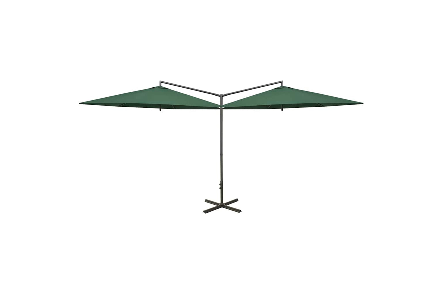 Vidaxl 312562 Double Parasol With Steel Pole Green 600 Cm