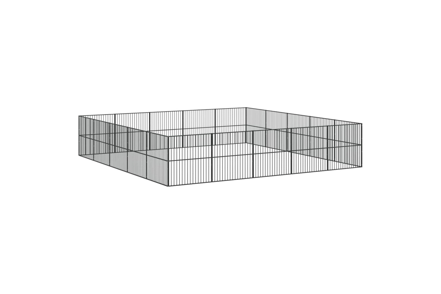 Vidaxl 3209556 Dog Playpen 20 Panels Black Galvanised Steel