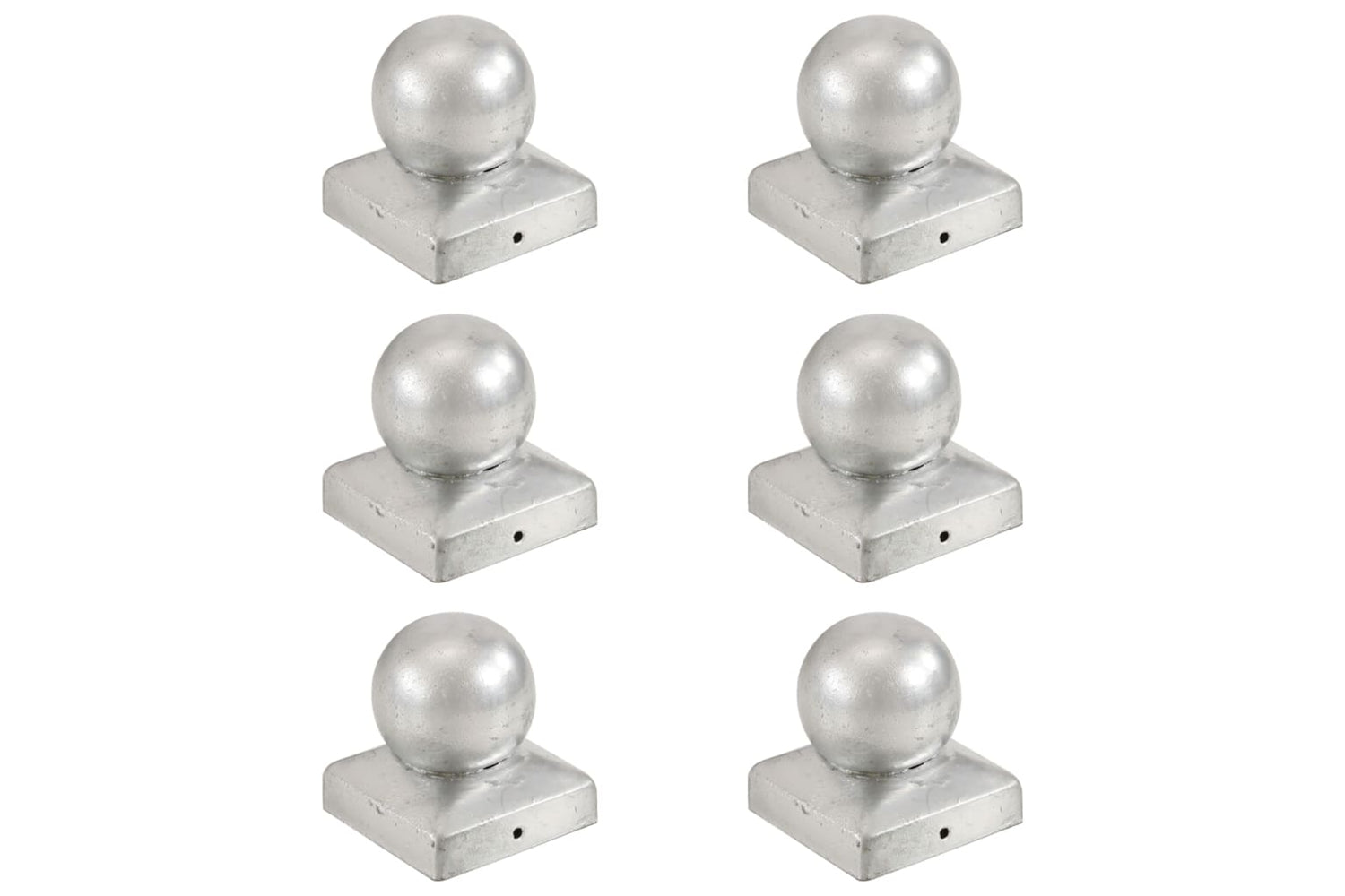 vidaXL 145497 Post Caps 6 Pcs Globe Final Galvanised Metal 71x71mm