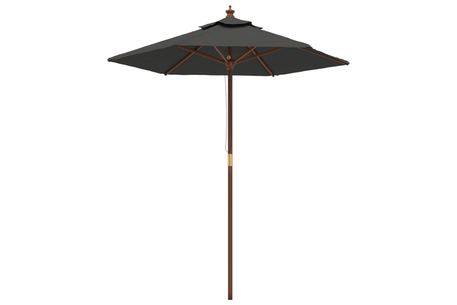 vidaXL 363161 Garden Parasol With Wooden Pole Anthracite 196x231cm